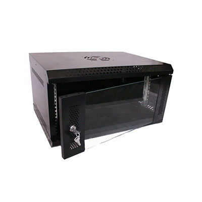 19 inch klein kastje muur montage netwerk kast met glazen deur en twee slot sleutels