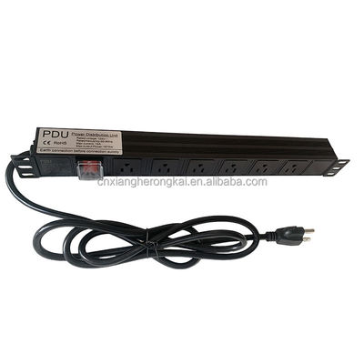 Zwart 8 Ways 20A Double-Break Switch American Standard Power Socket PDU voor Server Room