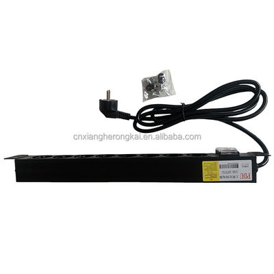 Europese standaard PDU 8 Sockets 1U Power Distribution Unit met aan-uit schakelaar