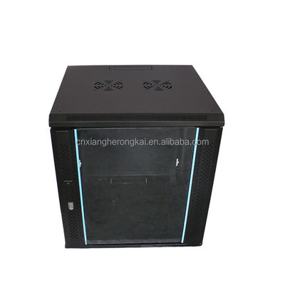 Custom 19 inch Black Network Rack Cabinet met glazen deur metalen behuizing OEM Server
